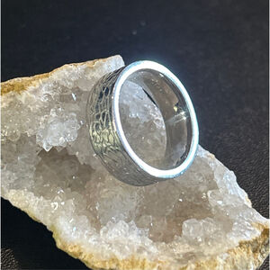 Men’s Inox (316L) textured silver tone surgical steel size 9.5